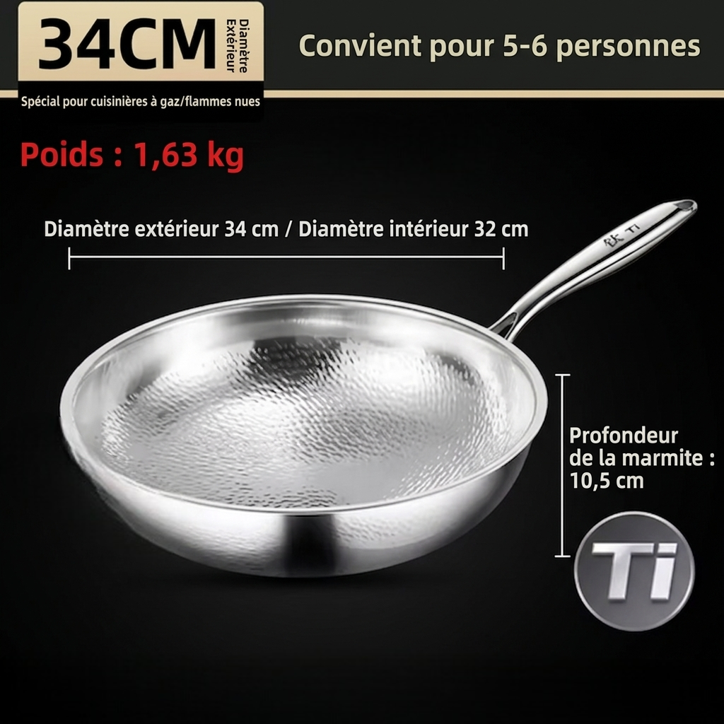 Wok Origin™ - Surface titane alvéolée