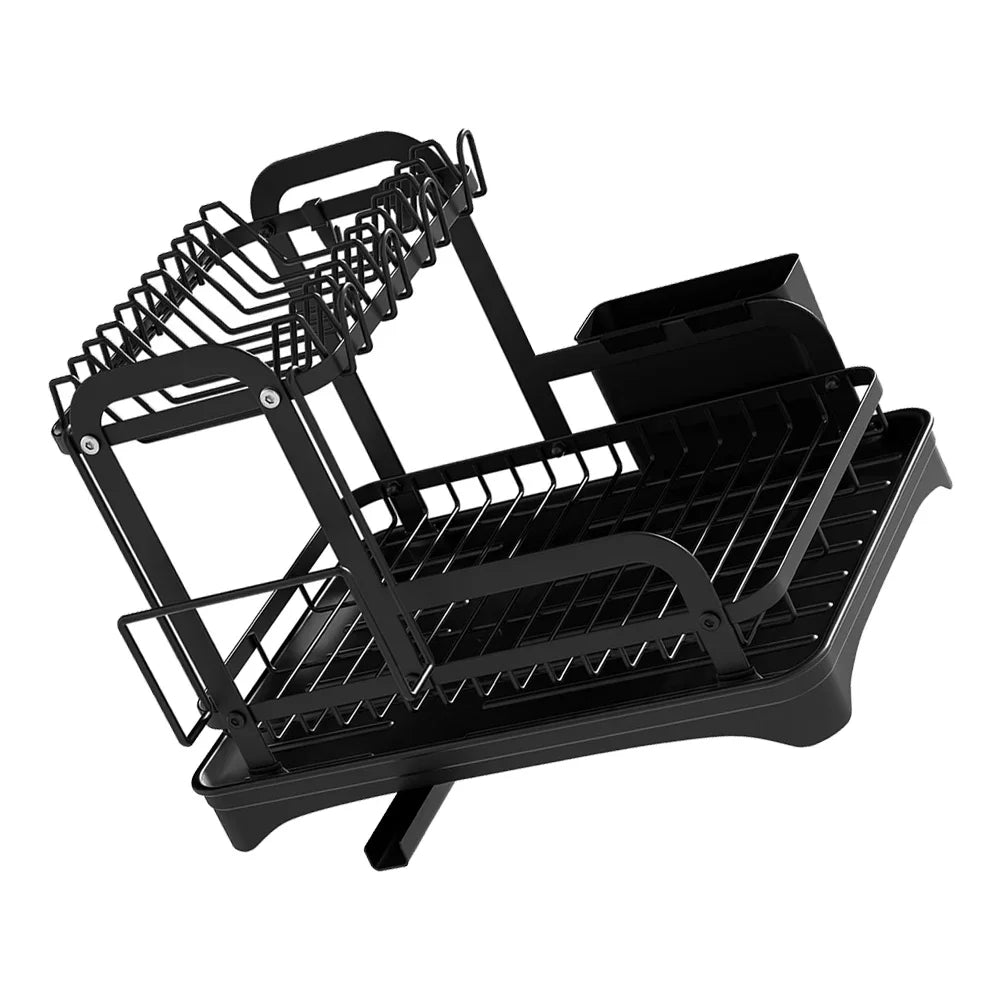 Égouttoir à Vaisselle 2 Niveaux – Avec Bac de Récupération et Système de Drainage 360° - MyKitchyTools