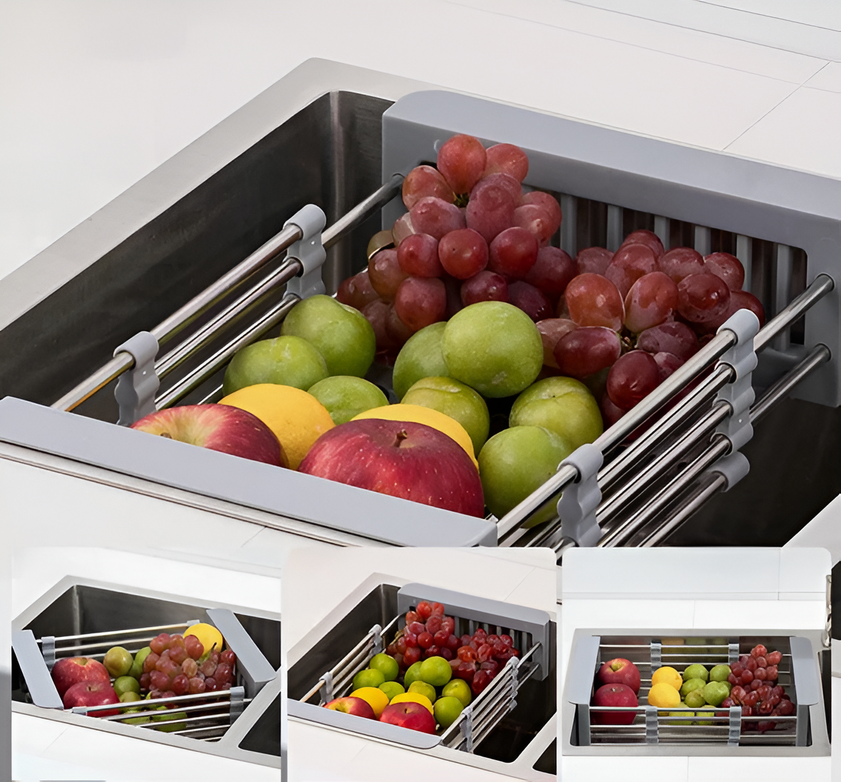 Égouttoir Rétractable – Panier Extensible pour Évier de Cuisine - MyKitchyTools™