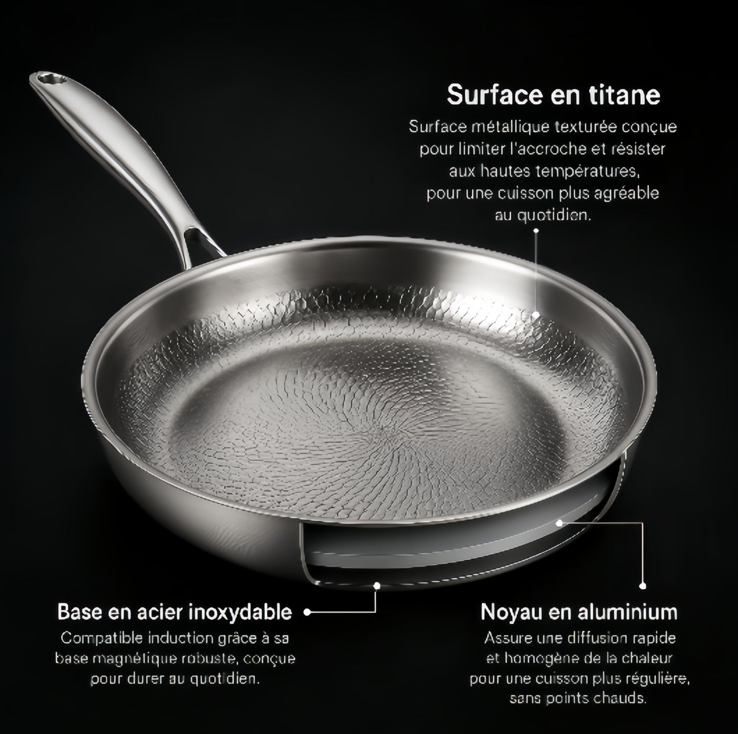 Poêle Origin™ - Surface titane alvéolée