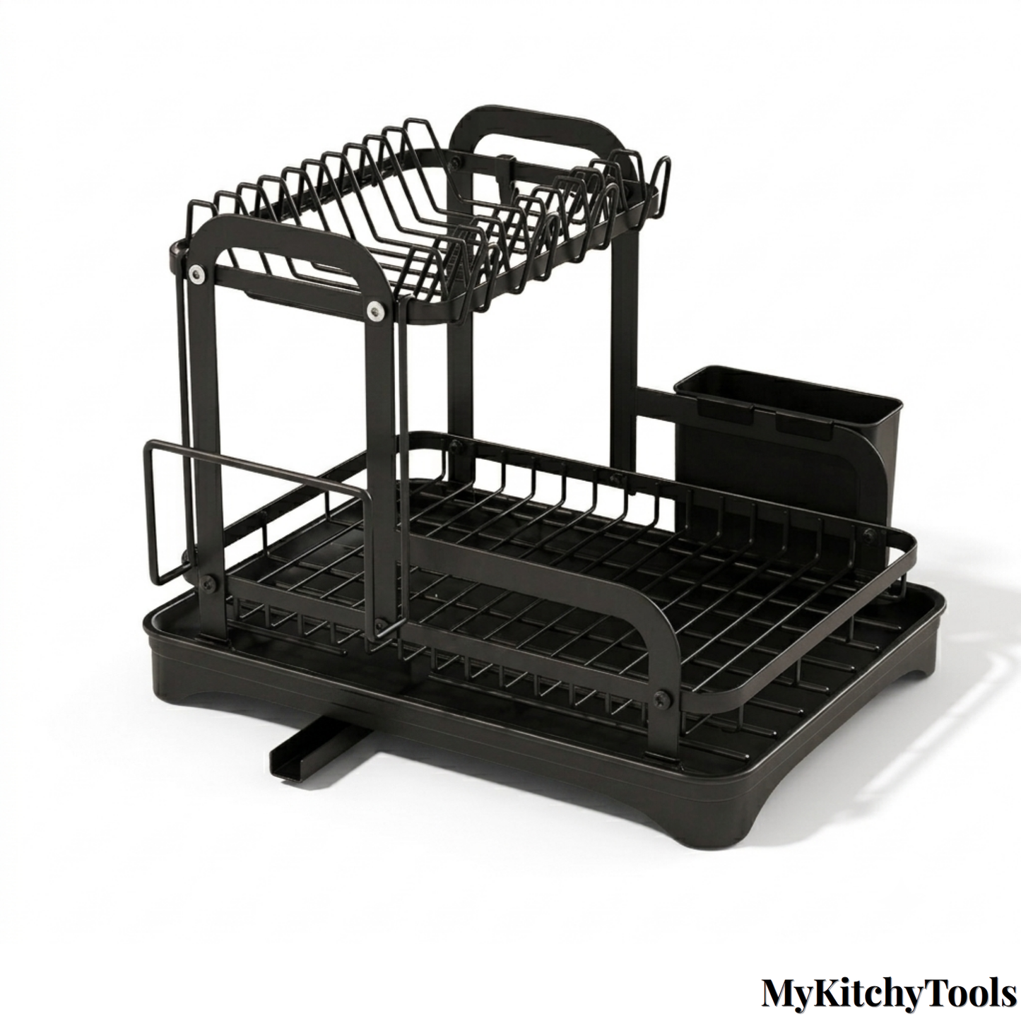 Égouttoir à Vaisselle 2 Niveaux – Avec Bac de Récupération et Système de Drainage 360° - MyKitchyTools™